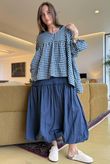 Nonni Gingham Artist Smock Navy